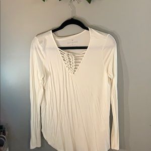American eagle white long sleeve top
